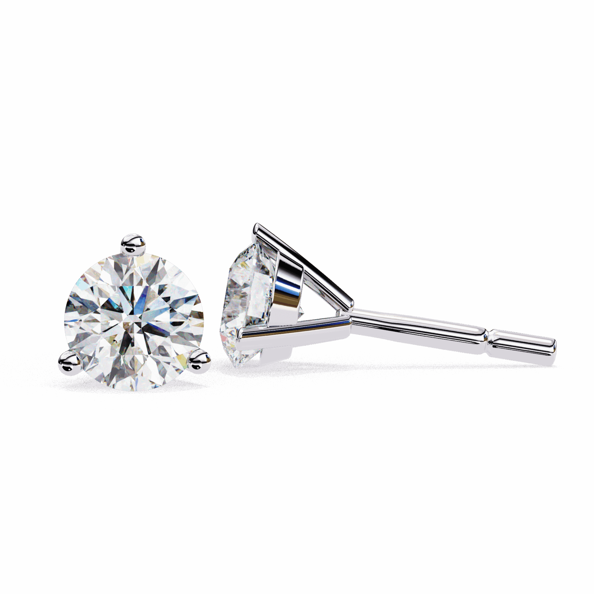 2.5 Carat Minimal Round Solitaire Earrings in Moissanite | House of Estara