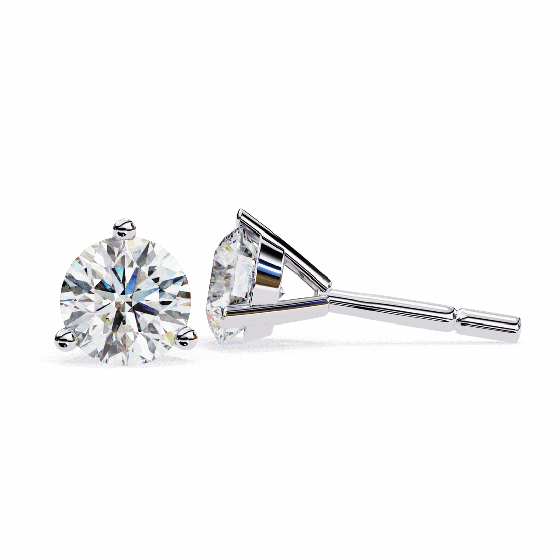 2.5 Carat Minimal Round Solitaire Earrings in Moissanite | House of Estara