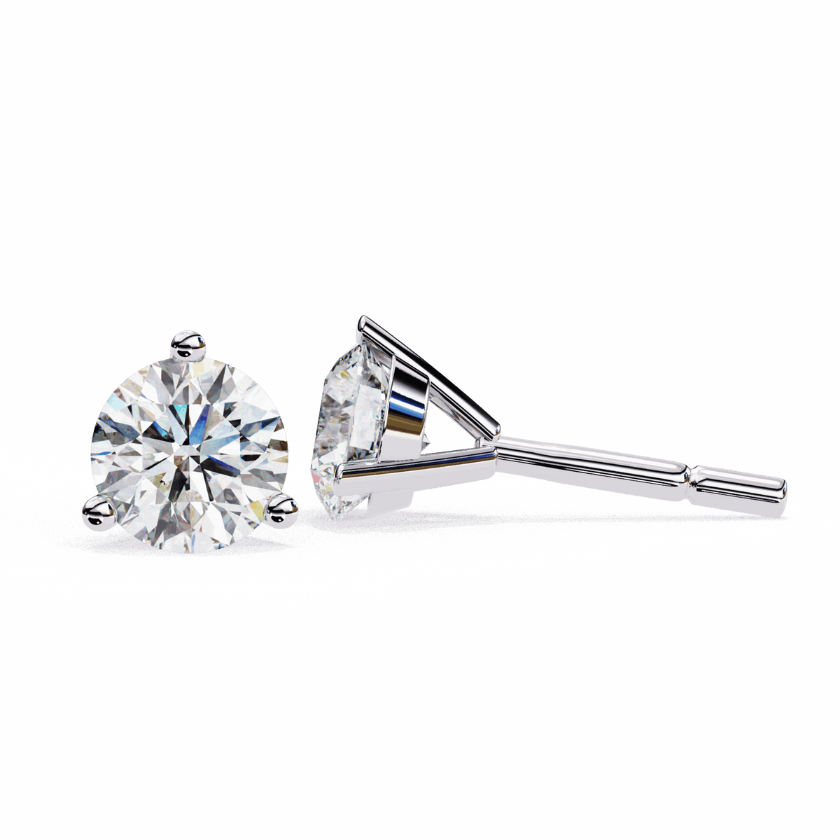2.5 Carat Minimal Round Solitaire Earrings in Moissanite | House of Estara