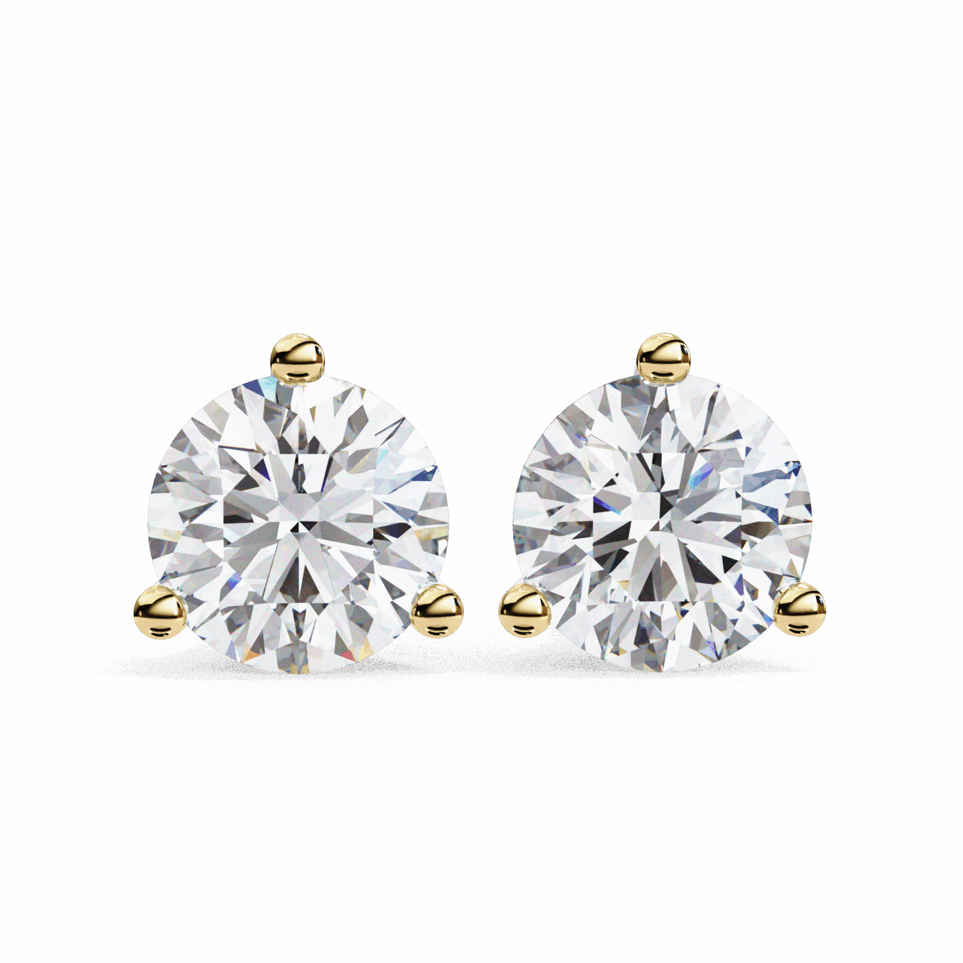 2.5 Carat Minimal Round Solitaire Earrings in Moissanite | House of Estara