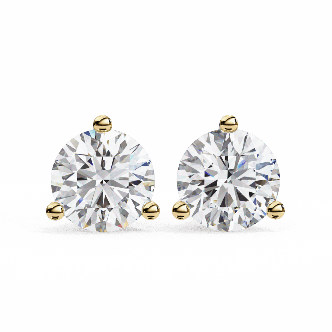 2.5 Carat Minimal Round Solitaire Earrings in Moissanite | House of Estara