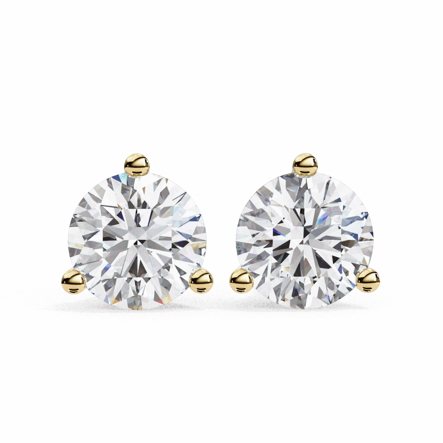 2.5 Carat Minimal Round Solitaire Earrings in Moissanite | House of Estara