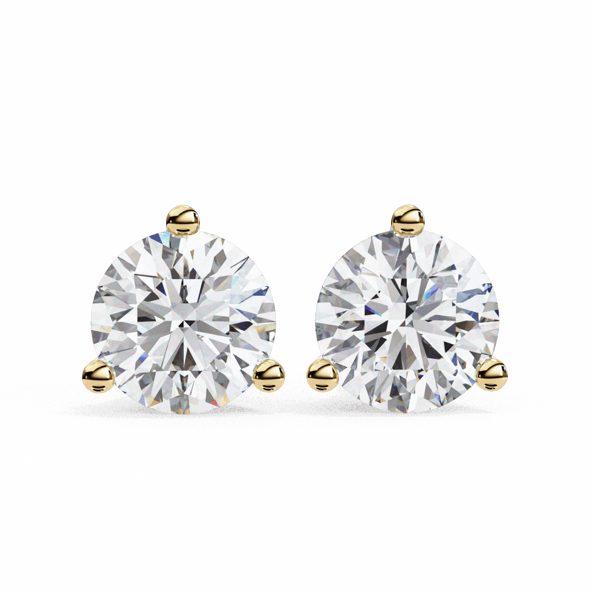 2.5 Carat Minimal Round Solitaire Earrings in Moissanite | House of Estara