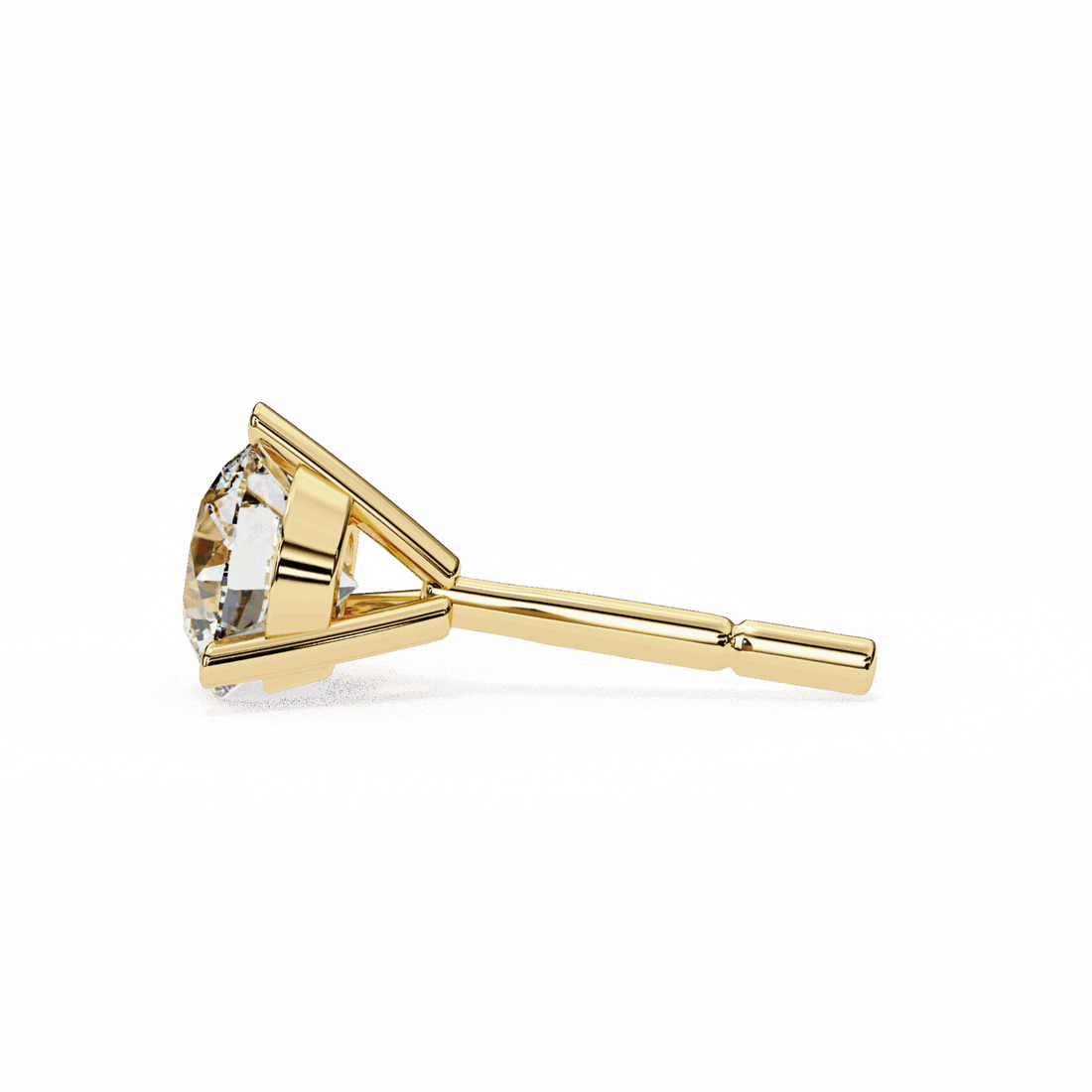 2.5 Carat Minimal Round Solitaire Earrings in Moissanite | House of Estara