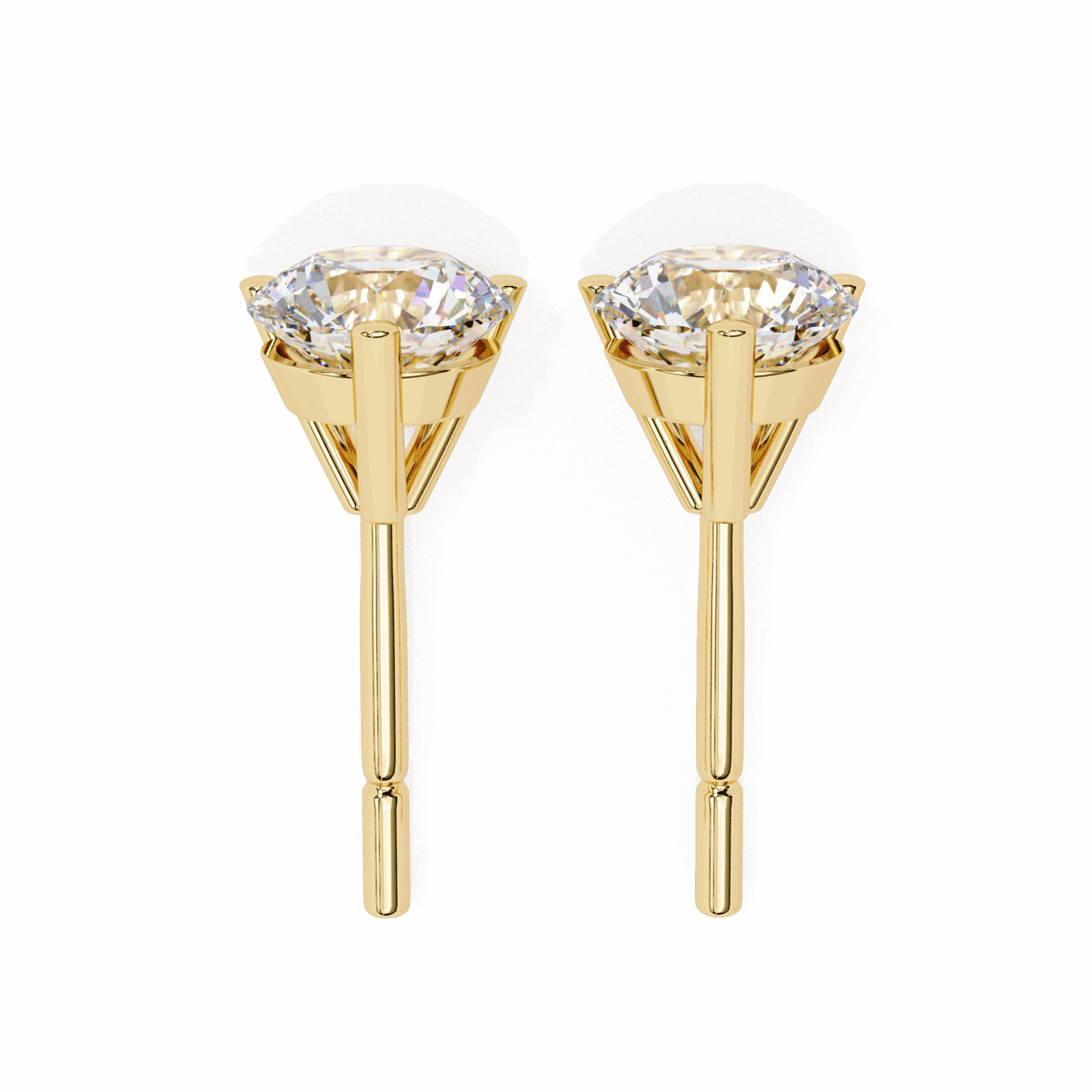 2.5 Carat Minimal Round Solitaire Earrings in Moissanite | House of Estara