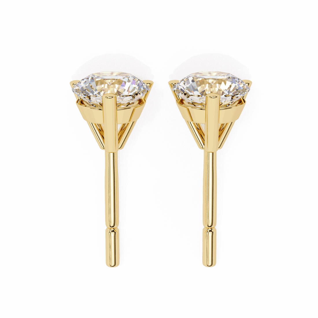 2.5 Carat Minimal Round Solitaire Earrings in Moissanite | House of Estara