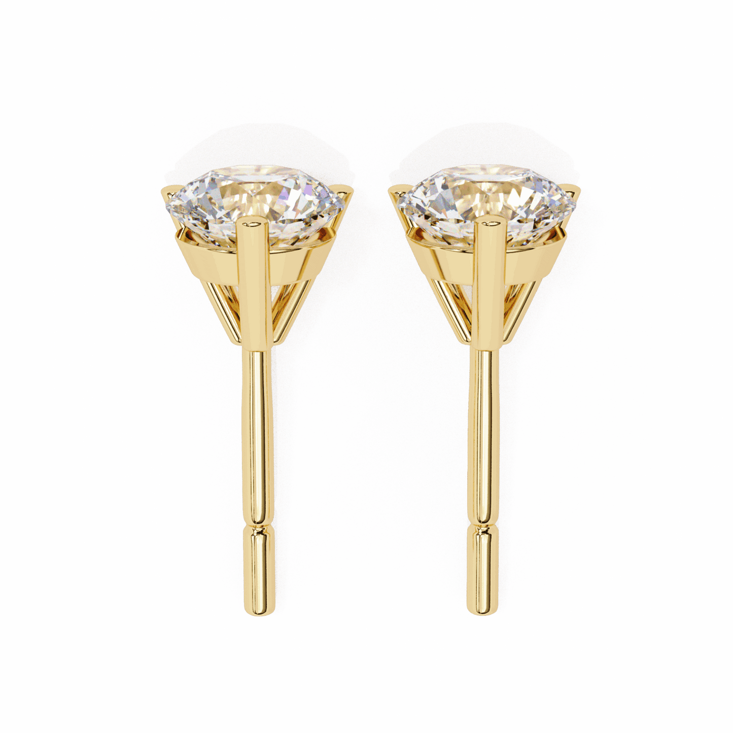 2.5 Carat Minimal Round Solitaire Earrings in Moissanite | House of Estara
