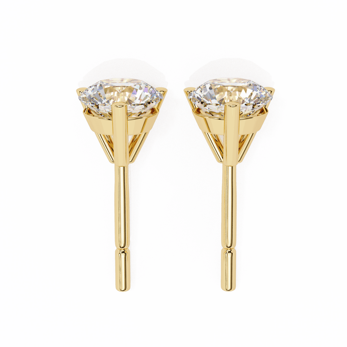 2.5 Carat Minimal Round Solitaire Earrings in Moissanite | House of Estara