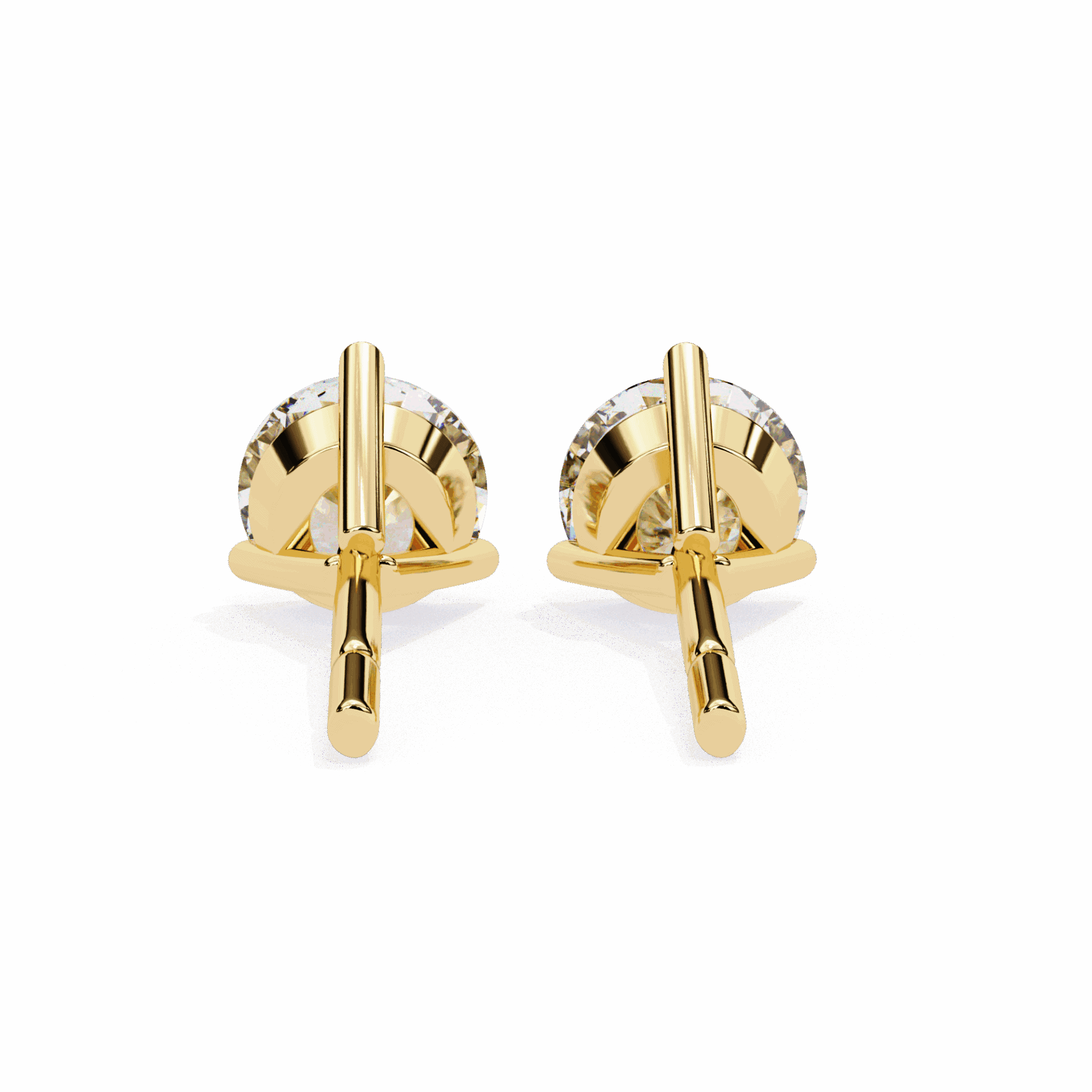 2.5 Carat Minimal Round Solitaire Earrings in Moissanite | House of Estara