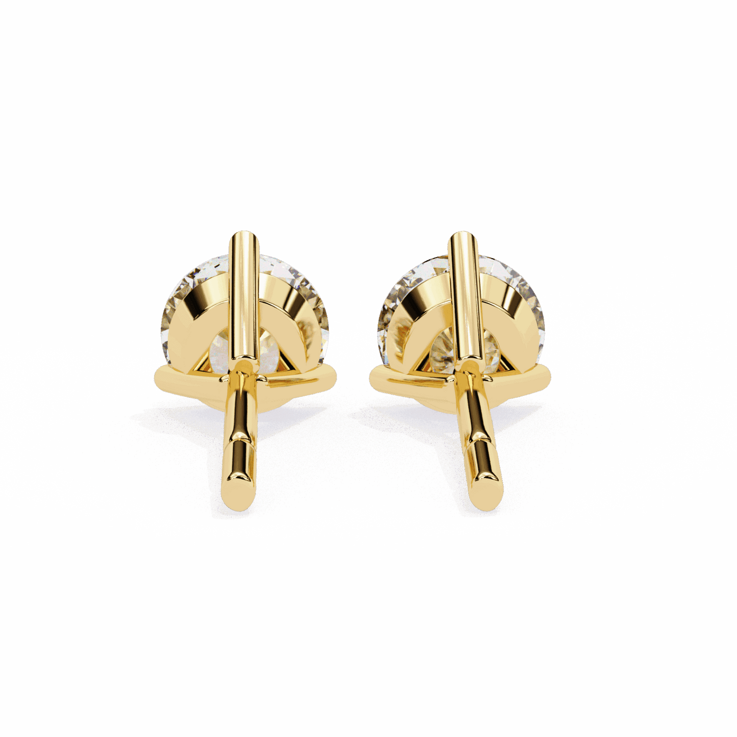 2.5 Carat Minimal Round Solitaire Earrings in Moissanite | House of Estara