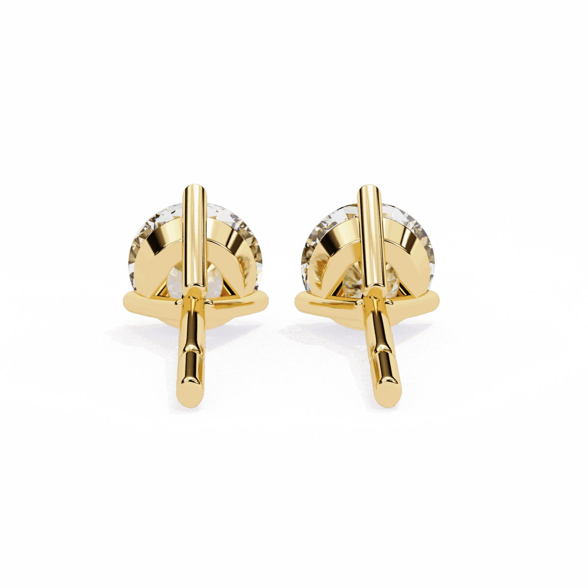 2.5 Carat Minimal Round Solitaire Earrings in Moissanite | House of Estara
