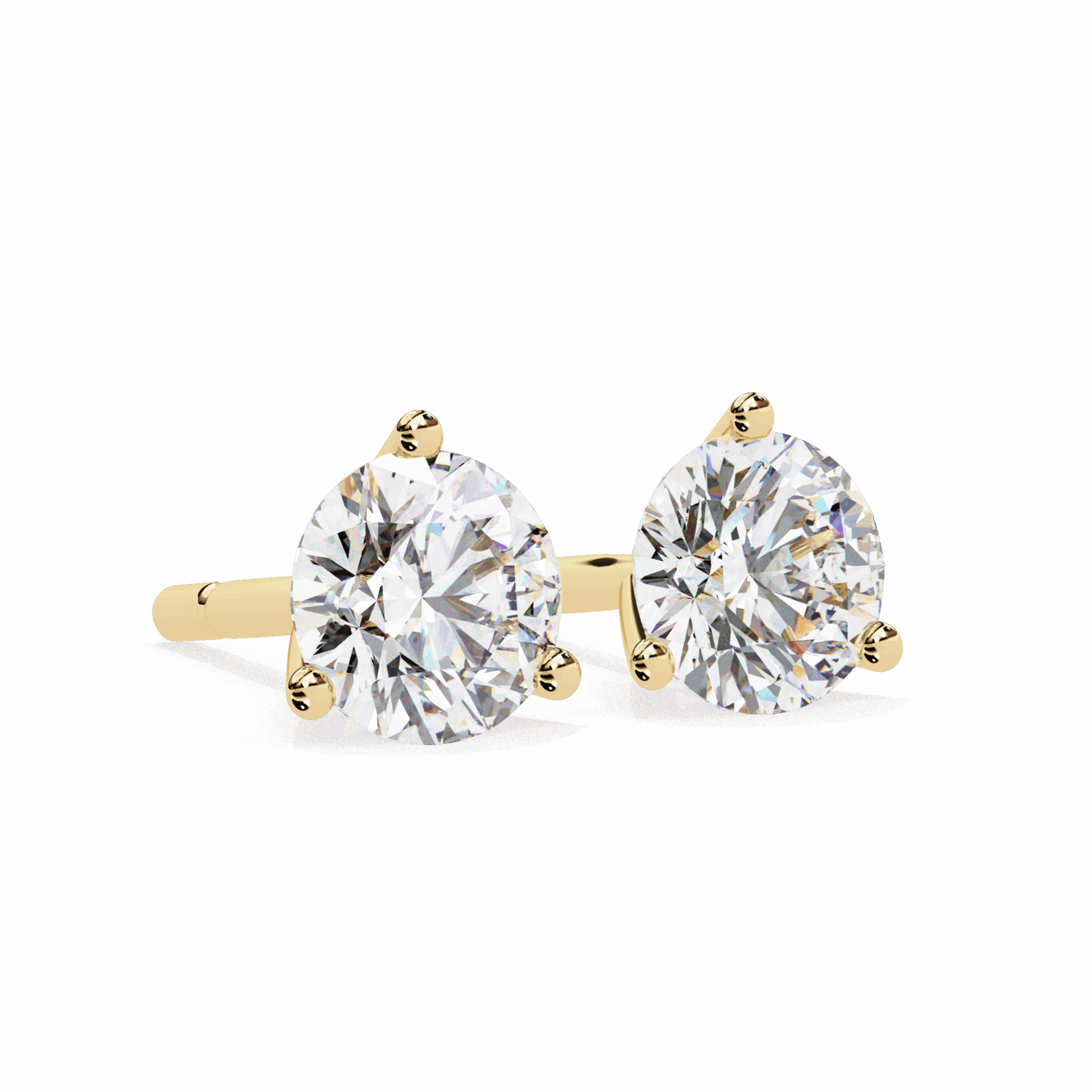 2.5 Carat Minimal Round Solitaire Earrings in Moissanite | House of Estara