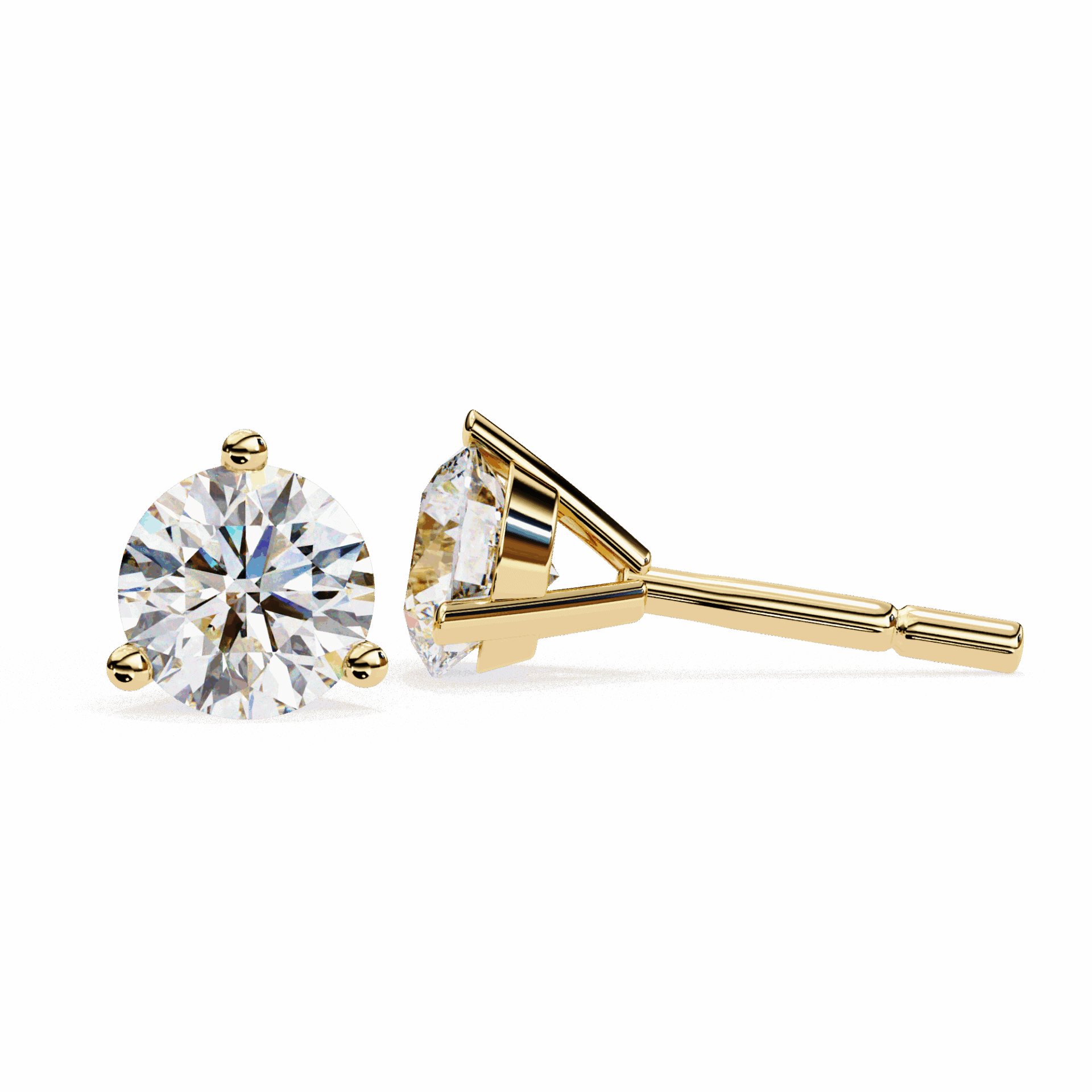 2.5 Carat Minimal Round Solitaire Earrings in Moissanite | House of Estara