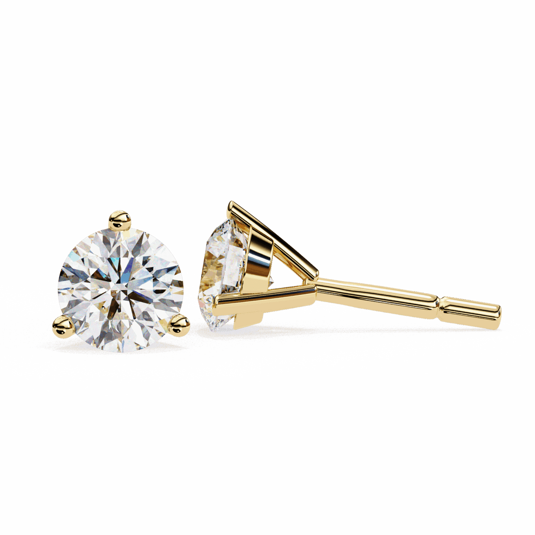 2.5 Carat Minimal Round Solitaire Earrings in Moissanite | House of Estara