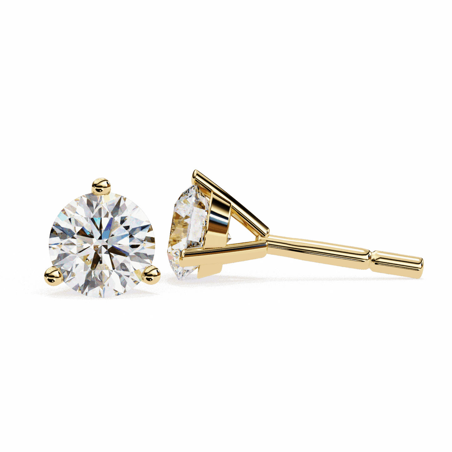 2.5 Carat Minimal Round Solitaire Earrings in Moissanite | House of Estara