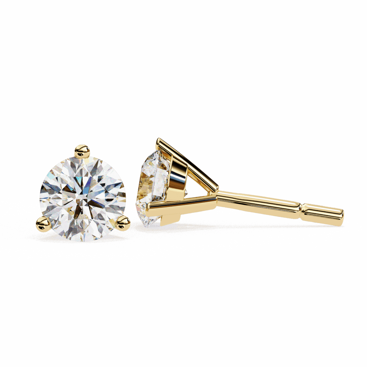 2.5 Carat Minimal Round Solitaire Earrings in Moissanite | House of Estara