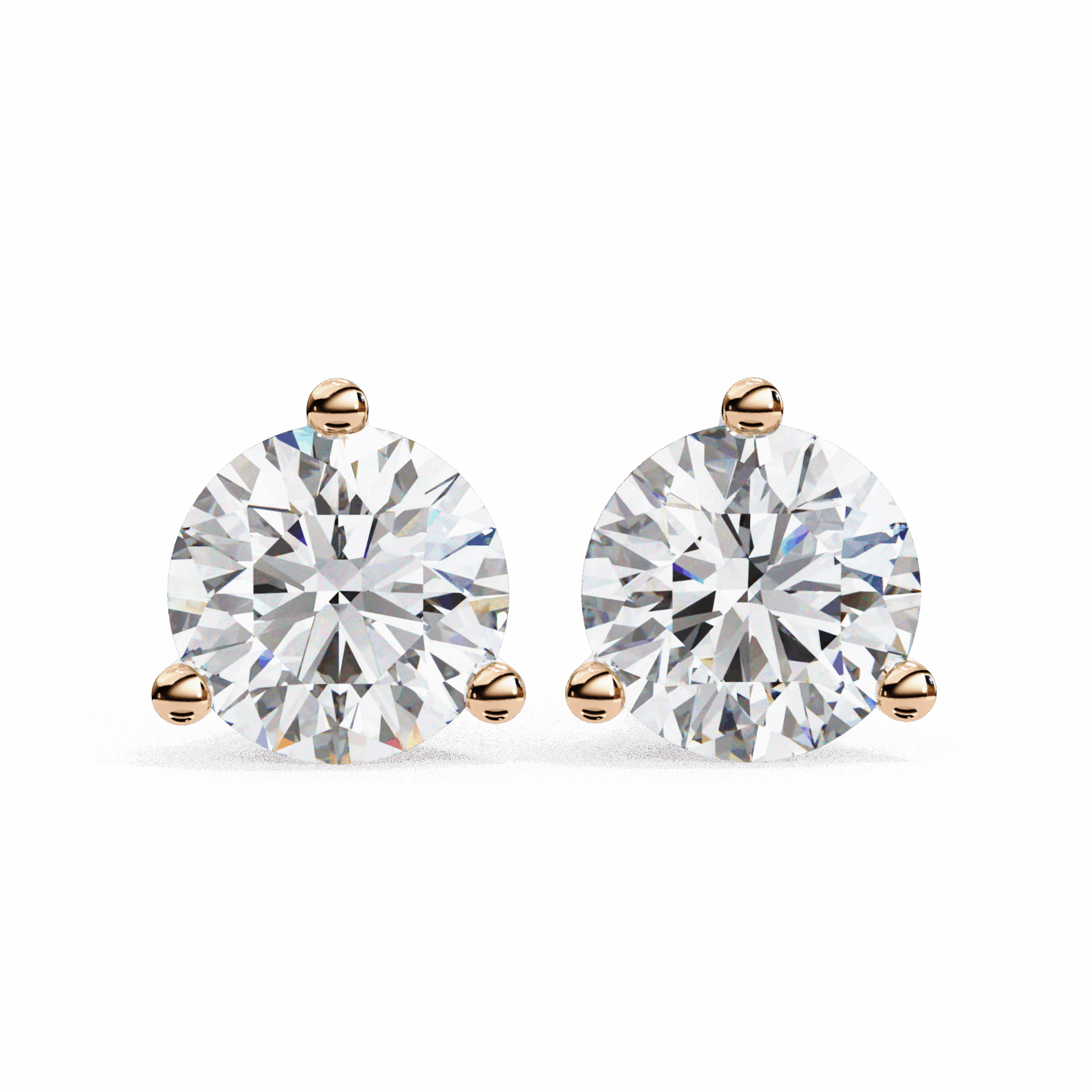 2.5 Carat Minimal Round Solitaire Earrings in Moissanite | House of Estara