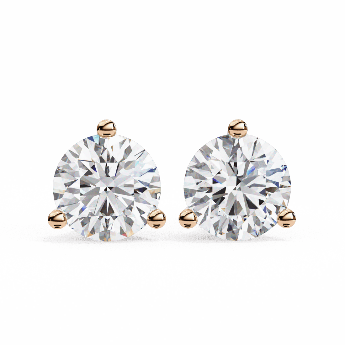 2.5 Carat Minimal Round Solitaire Earrings in Moissanite | House of Estara