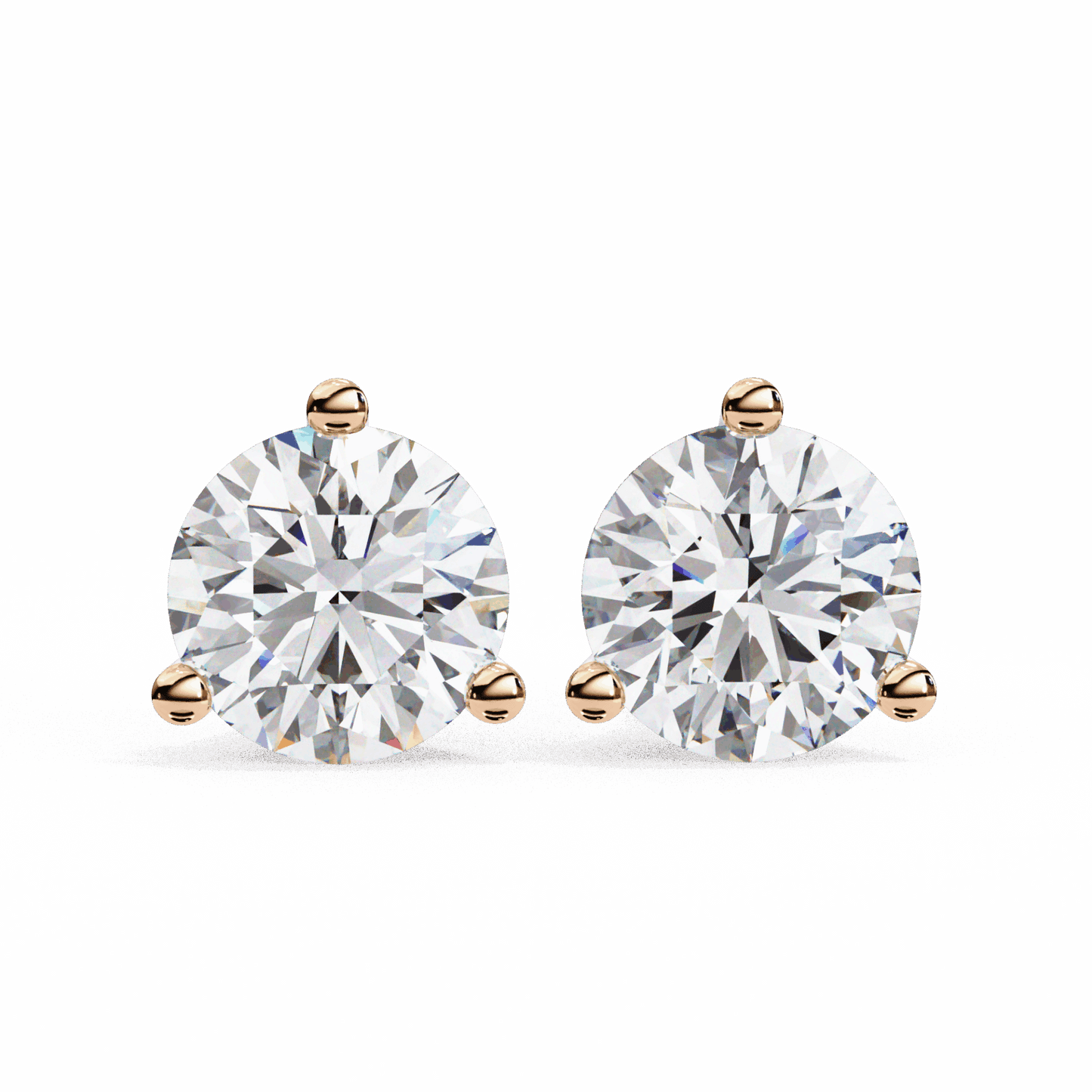 2.5 Carat Minimal Round Solitaire Earrings in Moissanite | House of Estara
