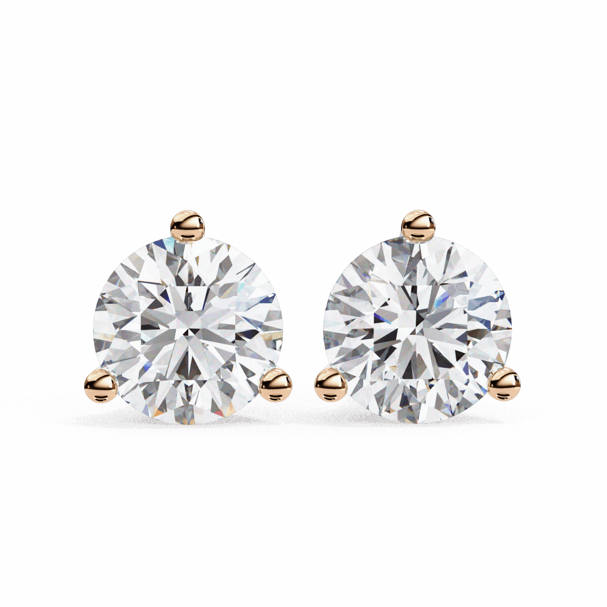 2.5 Carat Minimal Round Solitaire Earrings in Moissanite | House of Estara