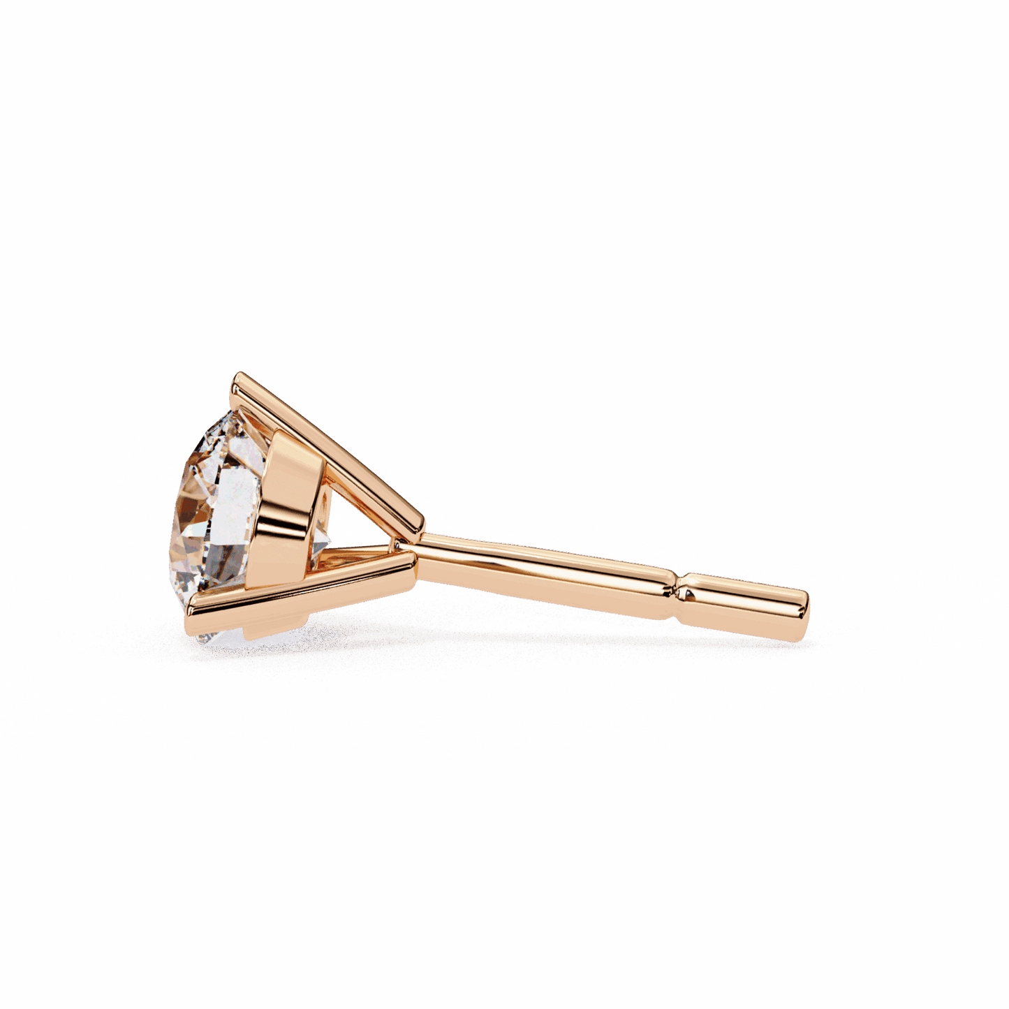 2.5 Carat Minimal Round Solitaire Earrings in Moissanite | House of Estara