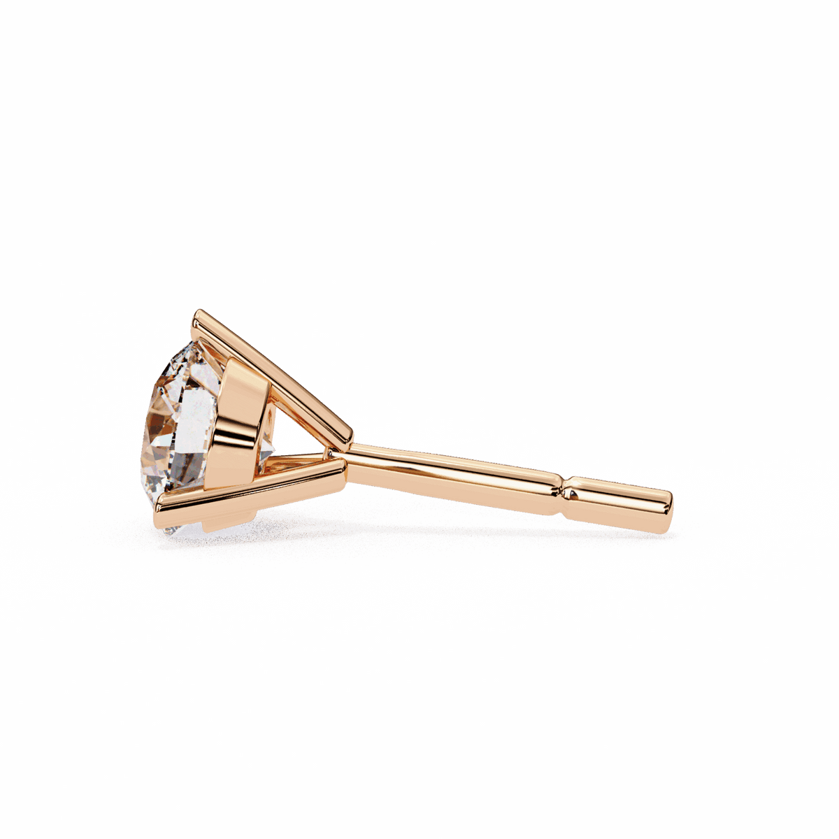 2.5 Carat Minimal Round Solitaire Earrings in Moissanite | House of Estara