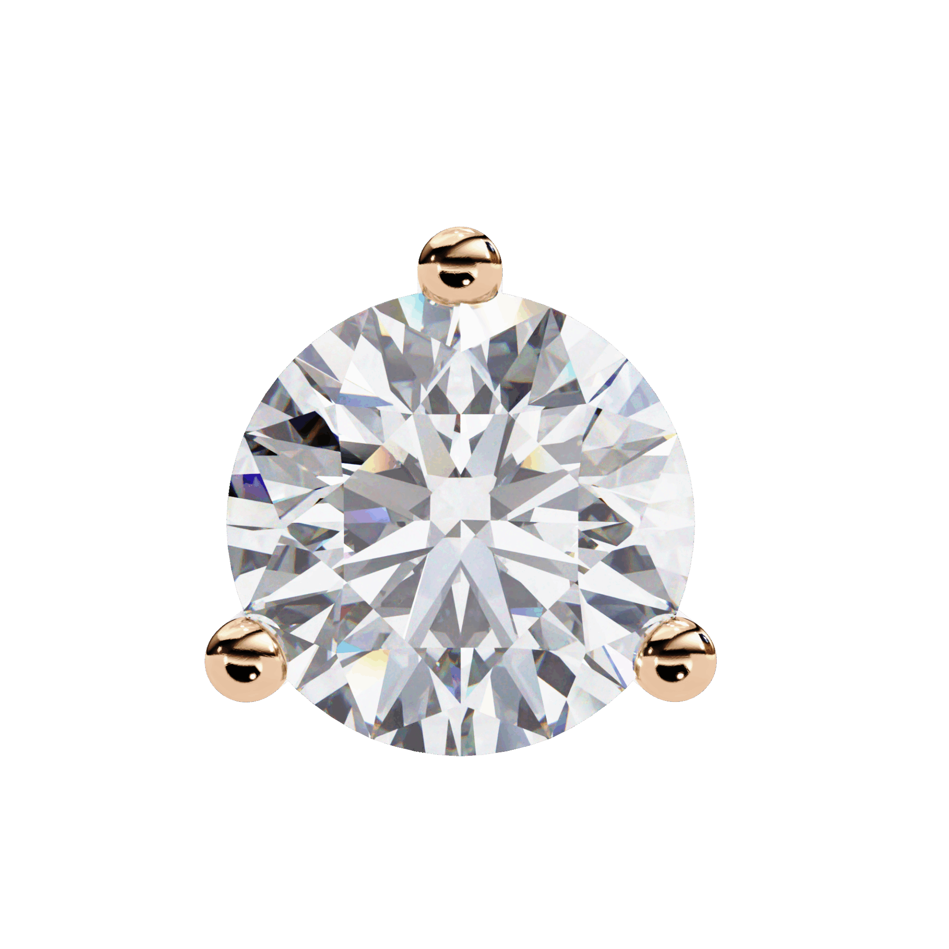 2.5 Carat Minimal Round Solitaire Earrings in Moissanite | House of Estara