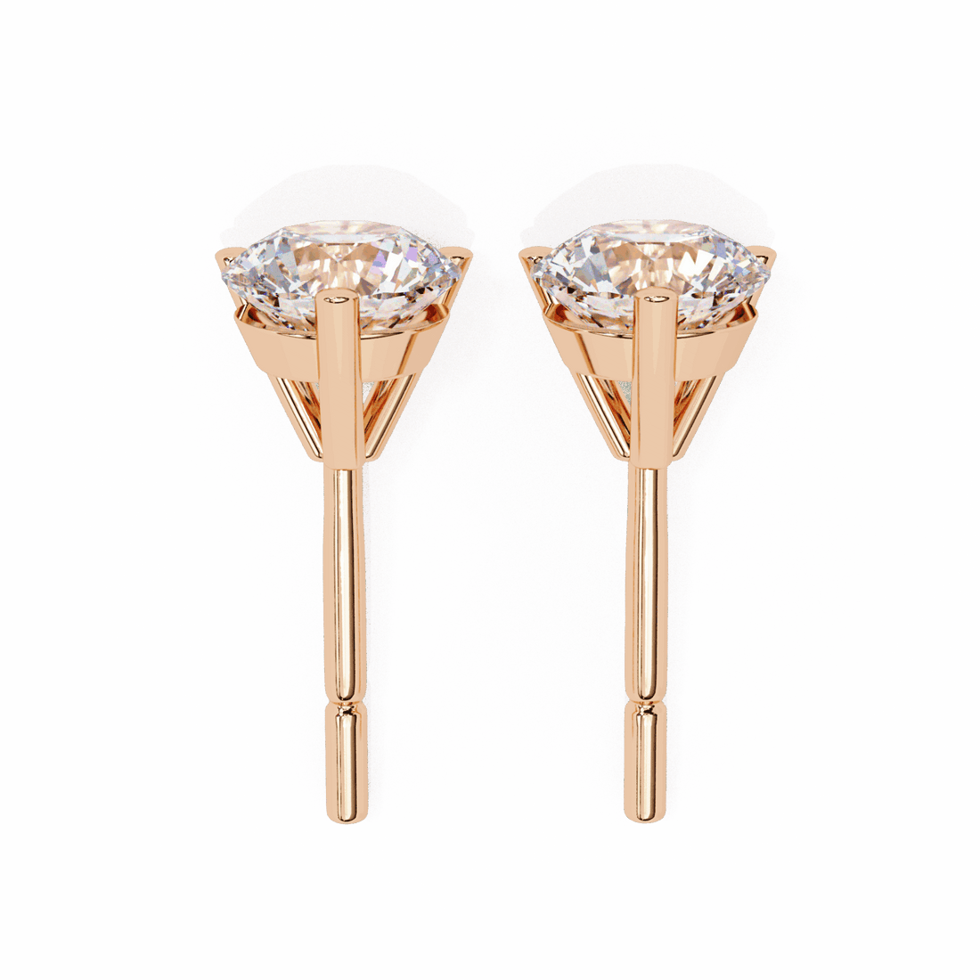 2.5 Carat Minimal Round Solitaire Earrings in Moissanite | House of Estara