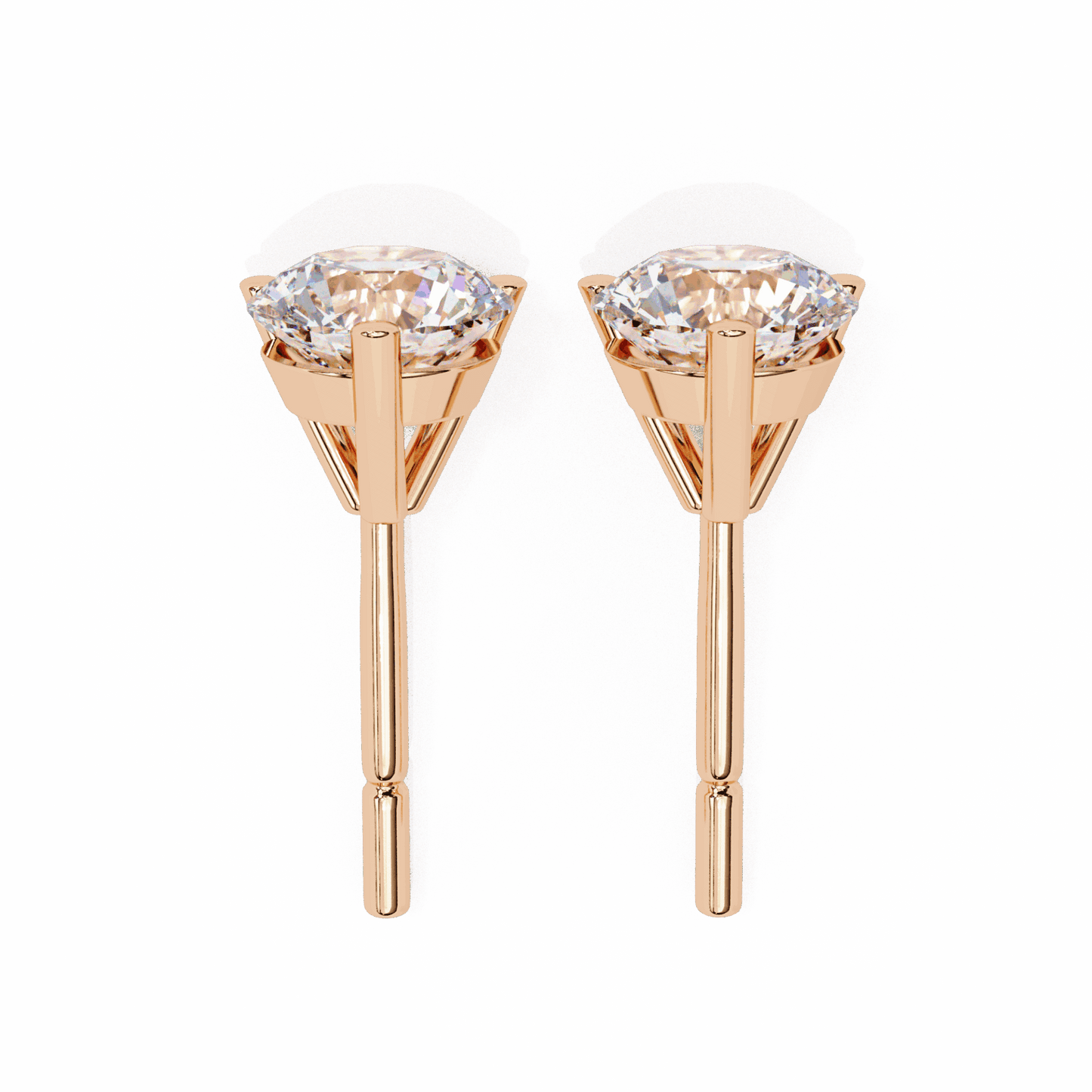 2.5 Carat Minimal Round Solitaire Earrings in Moissanite | House of Estara