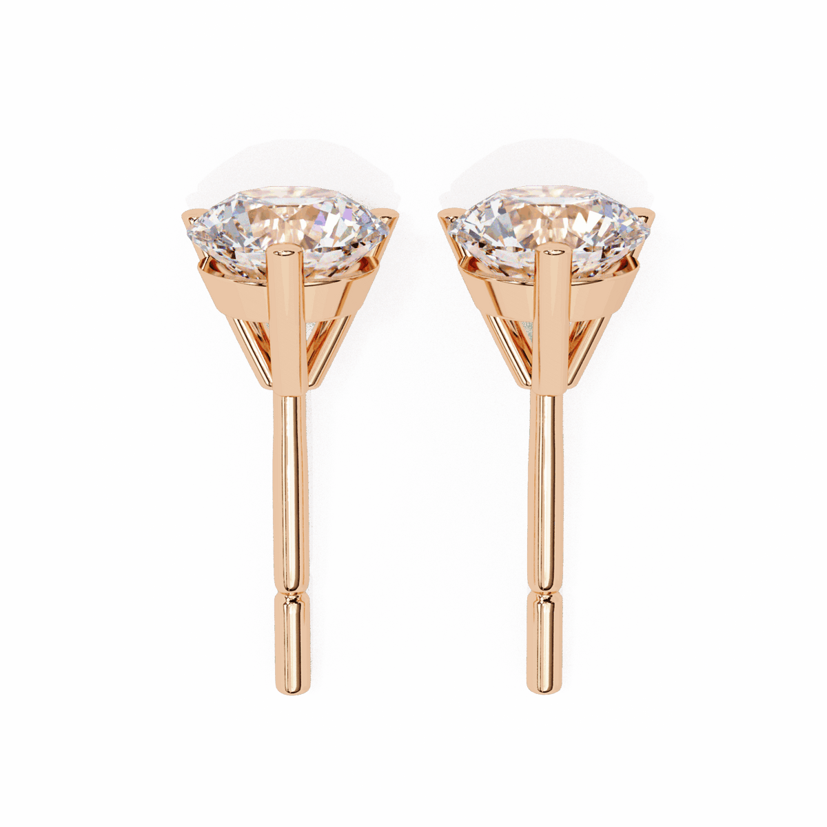 2.5 Carat Minimal Round Solitaire Earrings in Moissanite | House of Estara