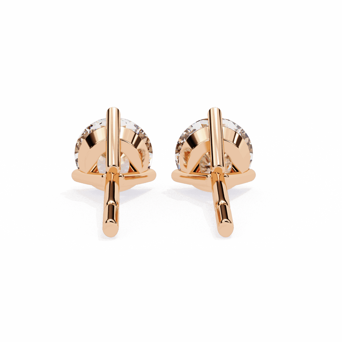 2.5 Carat Minimal Round Solitaire Earrings in Moissanite | House of Estara