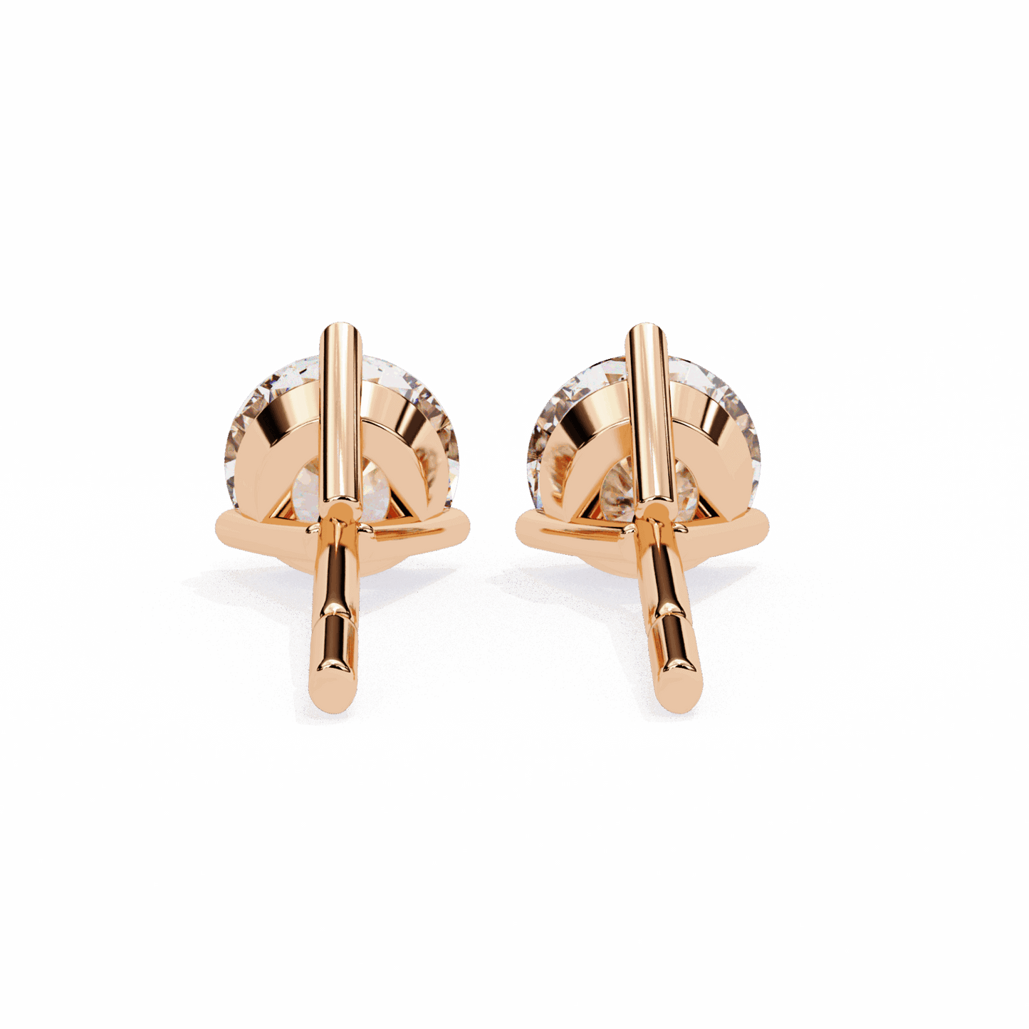 2.5 Carat Minimal Round Solitaire Earrings in Moissanite | House of Estara