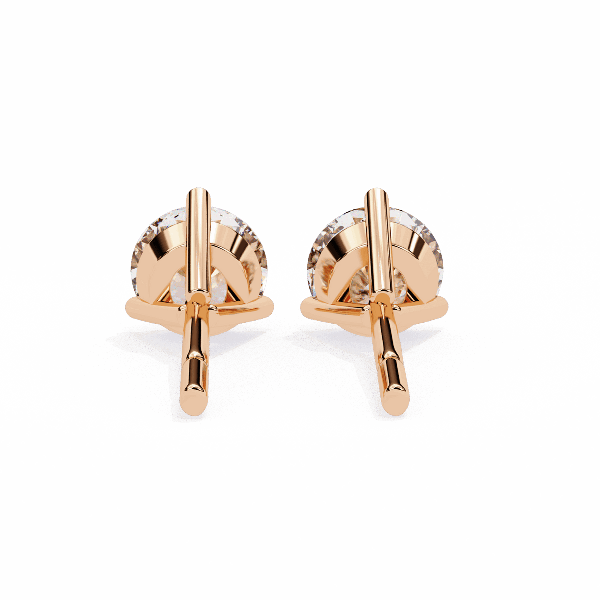 2.5 Carat Minimal Round Solitaire Earrings in Moissanite | House of Estara