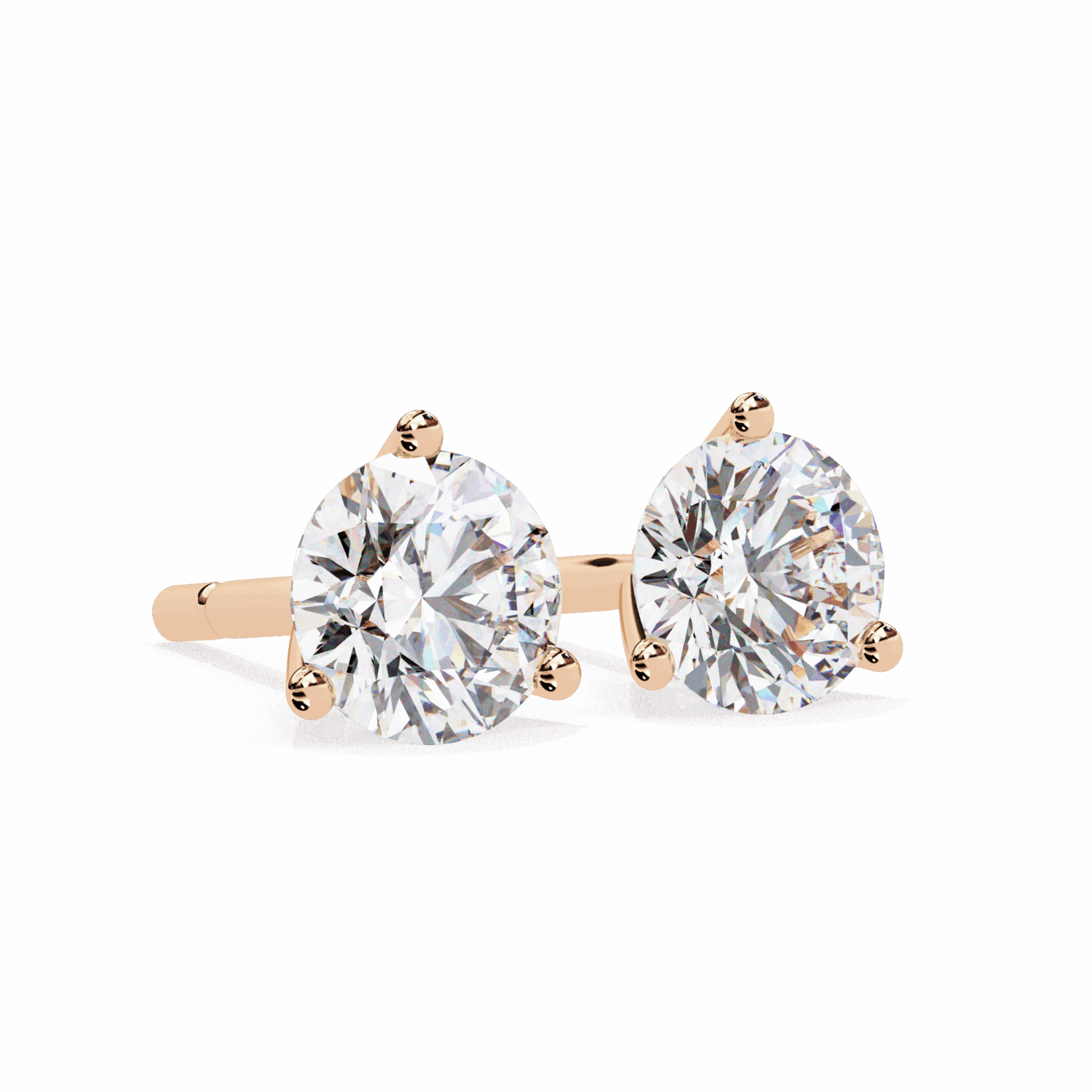 2.5 Carat Minimal Round Solitaire Earrings in Moissanite | House of Estara
