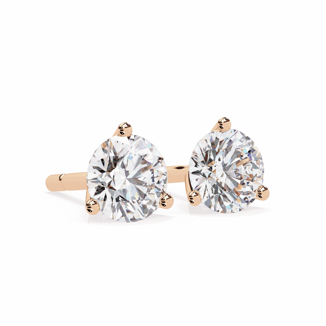 2.5 Carat Minimal Round Solitaire Earrings in Moissanite | House of Estara