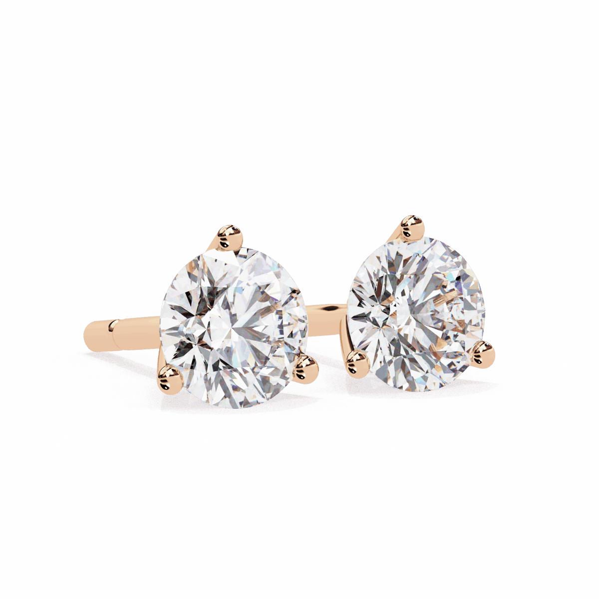 2.5 Carat Minimal Round Solitaire Earrings in Moissanite | House of Estara