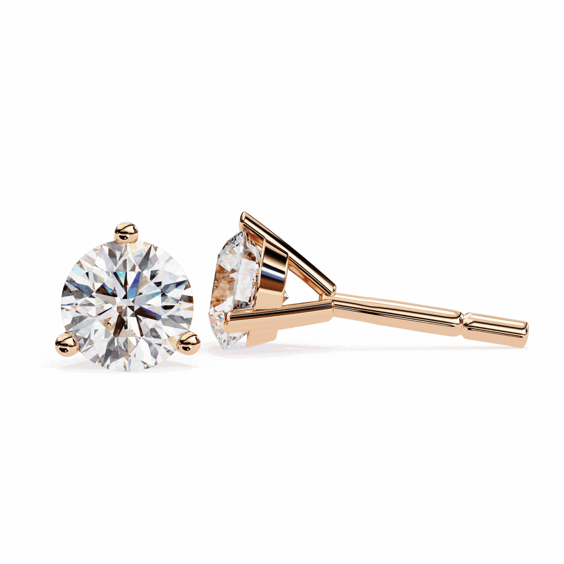 2.5 Carat Minimal Round Solitaire Earrings in Moissanite | House of Estara