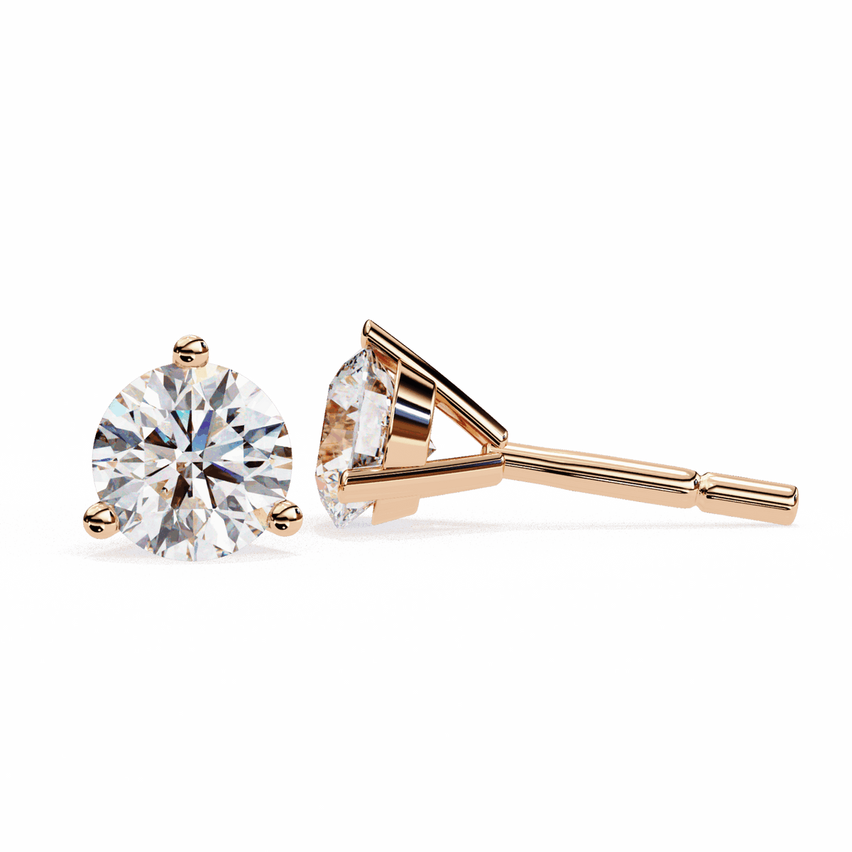 2.5 Carat Minimal Round Solitaire Earrings in Moissanite | House of Estara