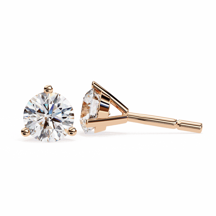 2.5 Carat Minimal Round Solitaire Earrings in Moissanite | House of Estara