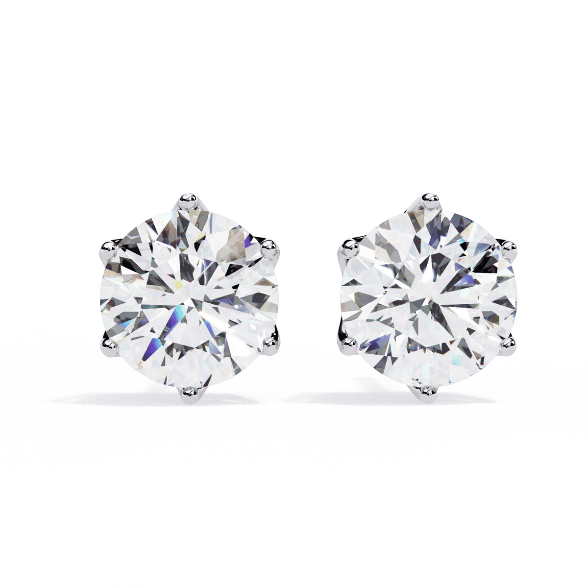 2.5 Carat Eternal Round Halo Earrings in Moissanite | House of Estara