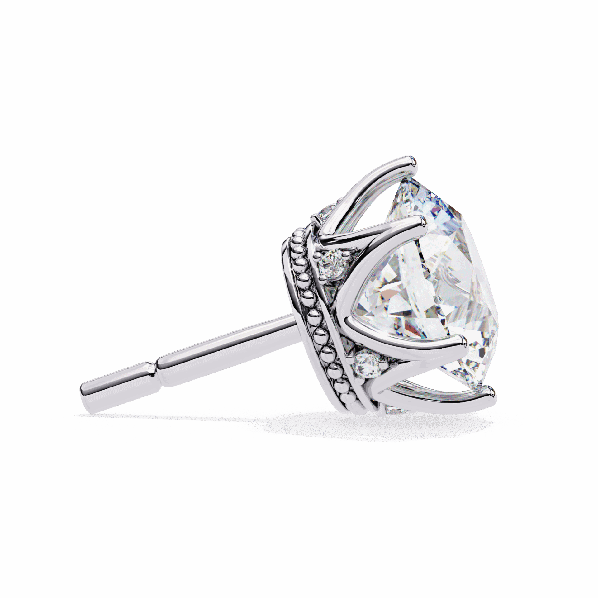 2.5 Carat Eternal Round Halo Earrings in Moissanite | House of Estara