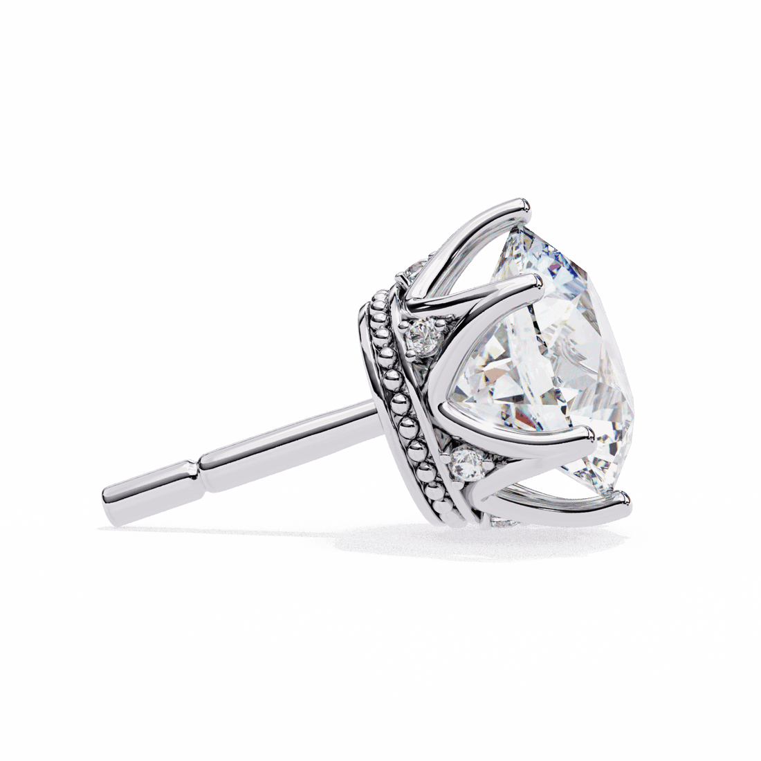 2.5 Carat Eternal Round Halo Earrings in Moissanite | House of Estara