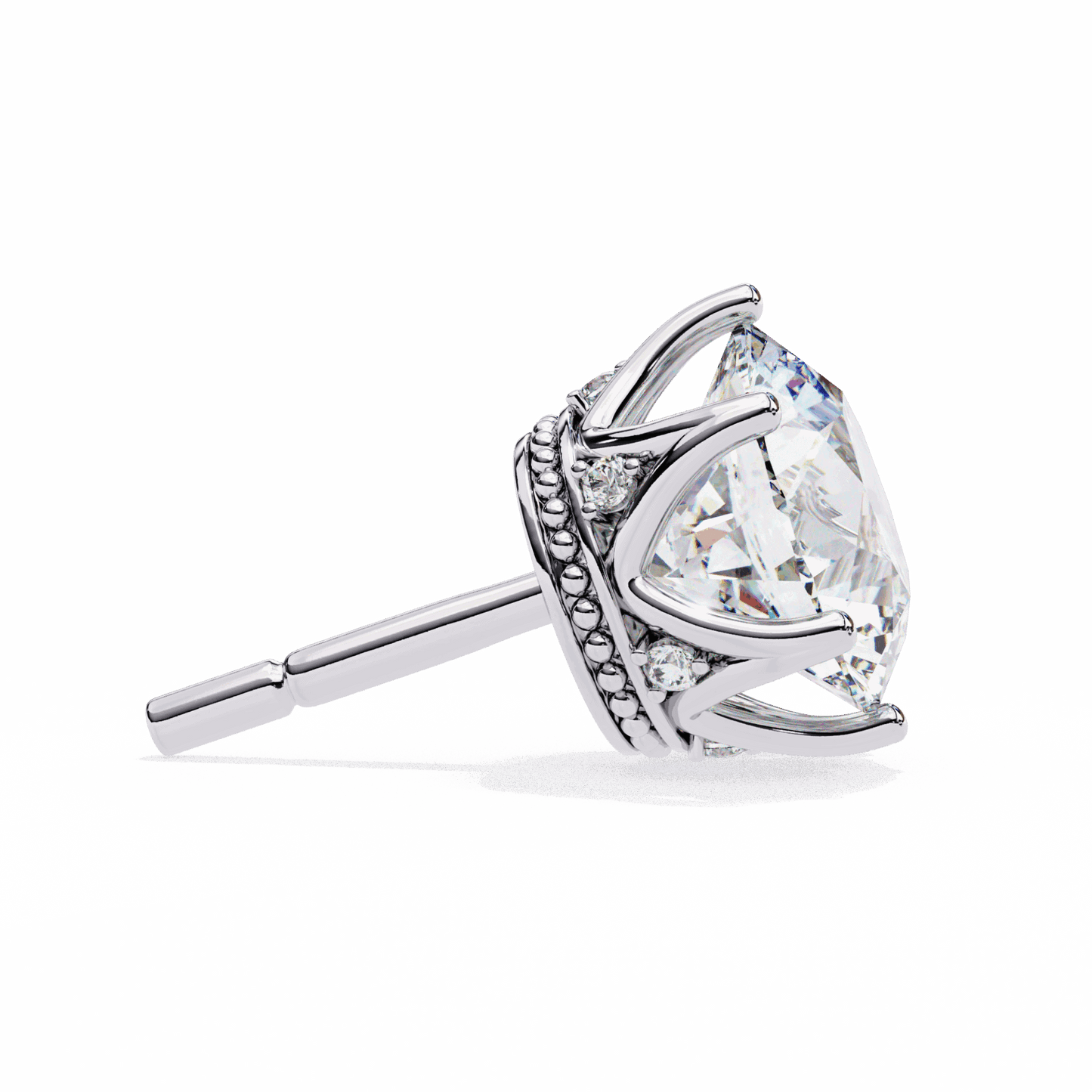 2.5 Carat Eternal Round Halo Earrings in Moissanite | House of Estara