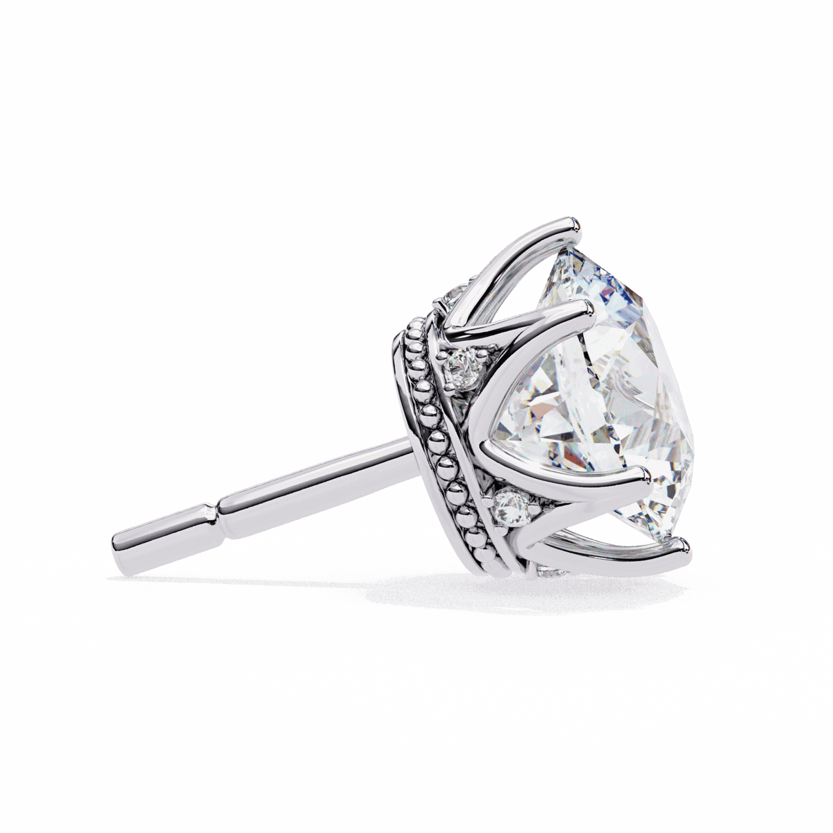 2.5 Carat Eternal Round Halo Earrings in Moissanite | House of Estara