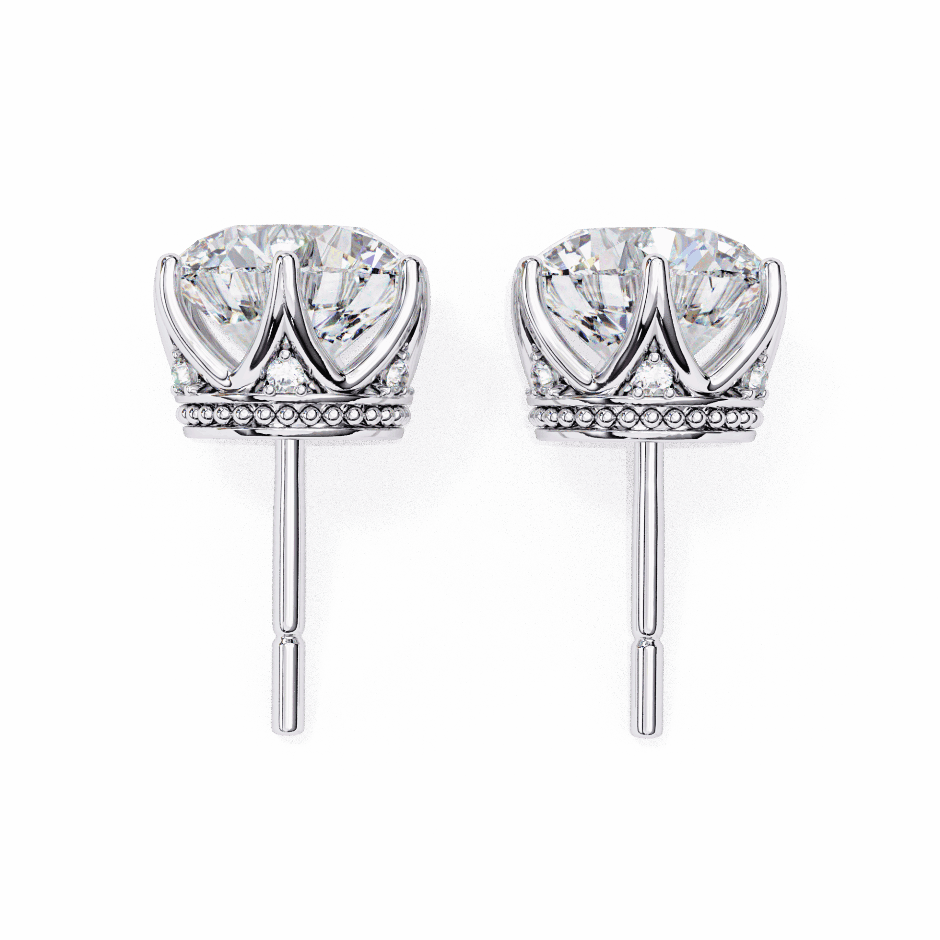 2.5 Carat Eternal Round Halo Earrings in Moissanite | House of Estara