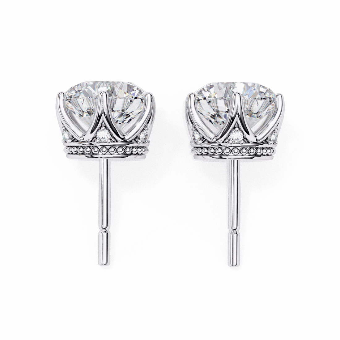 2.5 Carat Eternal Round Halo Earrings in Moissanite | House of Estara