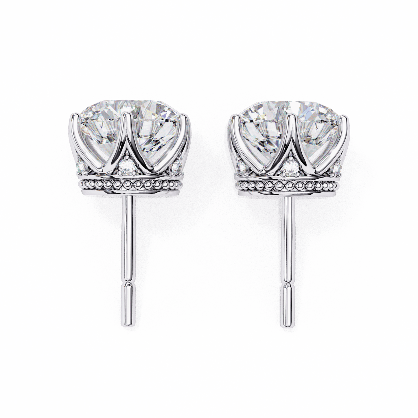 2.5 Carat Eternal Round Halo Earrings in Moissanite | House of Estara