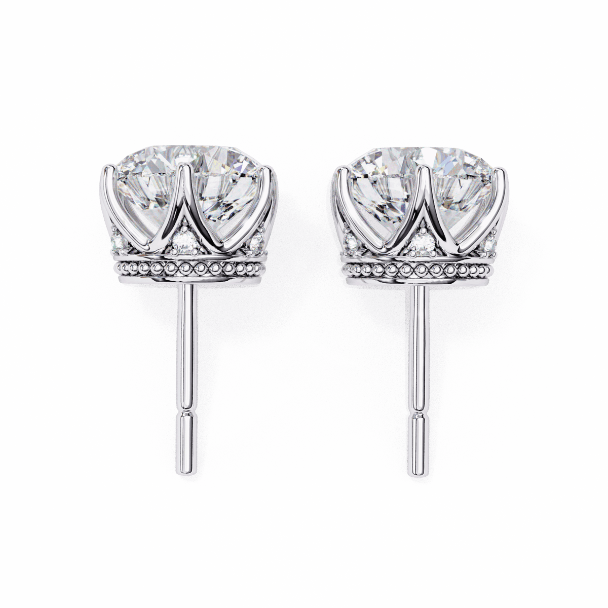2.5 Carat Eternal Round Halo Earrings in Moissanite | House of Estara