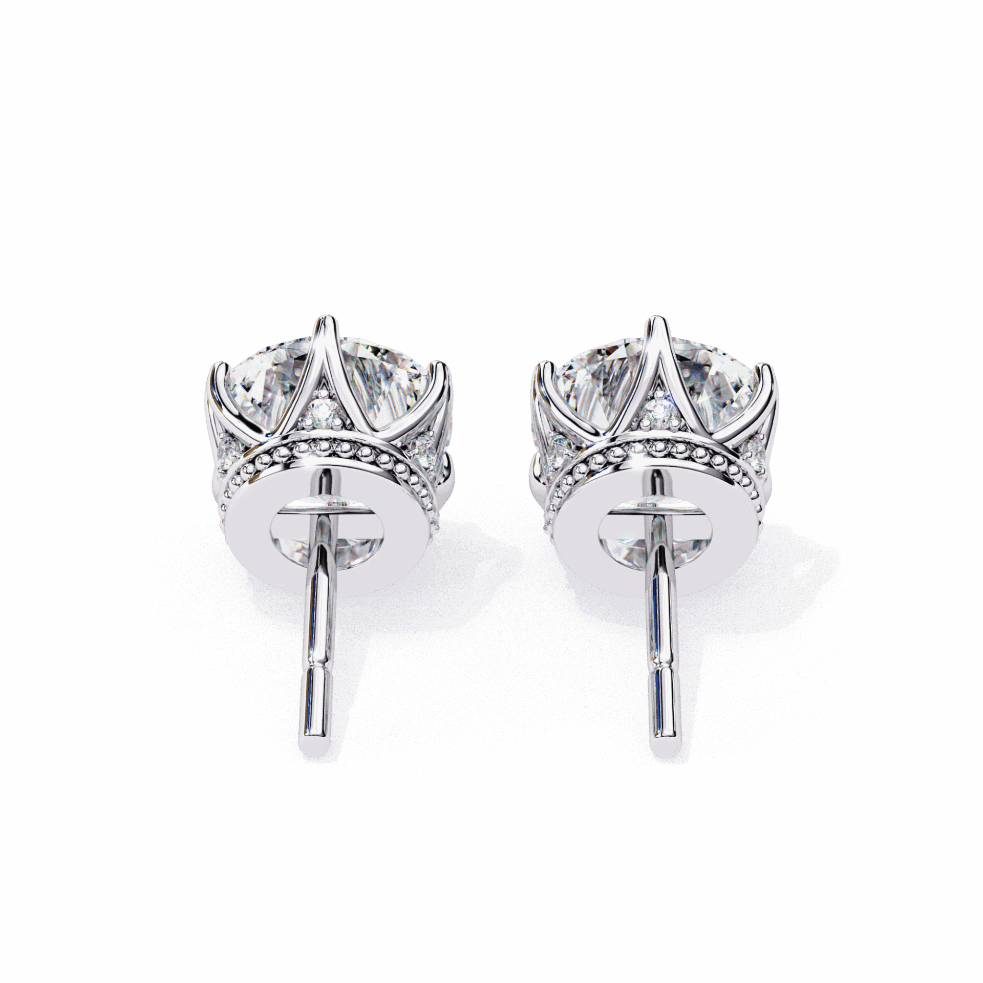 2.5 Carat Eternal Round Halo Earrings in Moissanite | House of Estara