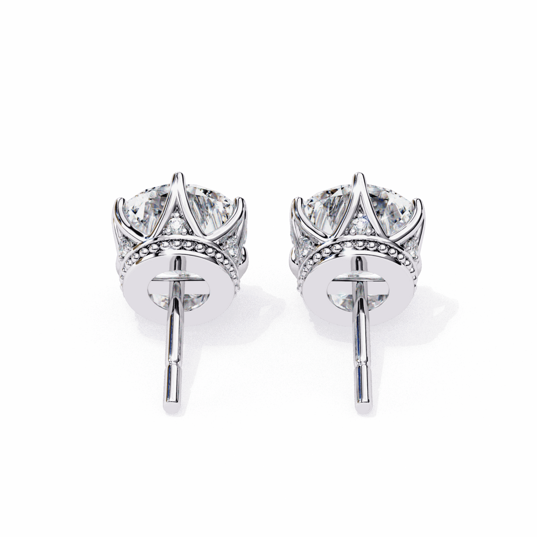 2.5 Carat Eternal Round Halo Earrings in Moissanite | House of Estara